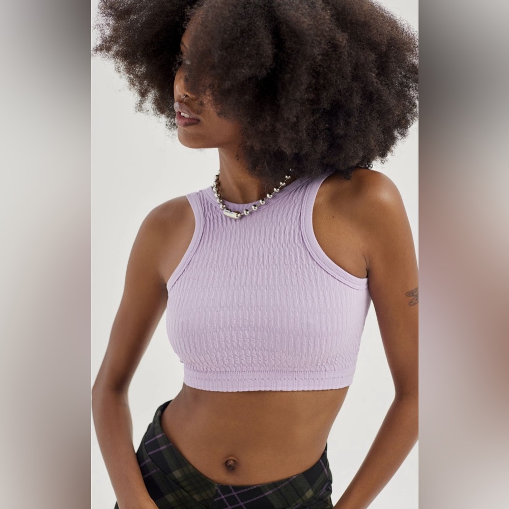 Out From Under Seamless. Textured Bra Top Lavender - Picture 2 of 6